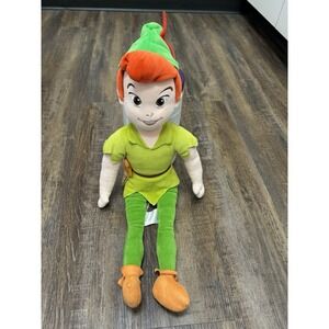 Disney Store Peter Pan Plush Doll 21" Soft Toy Green Outfit